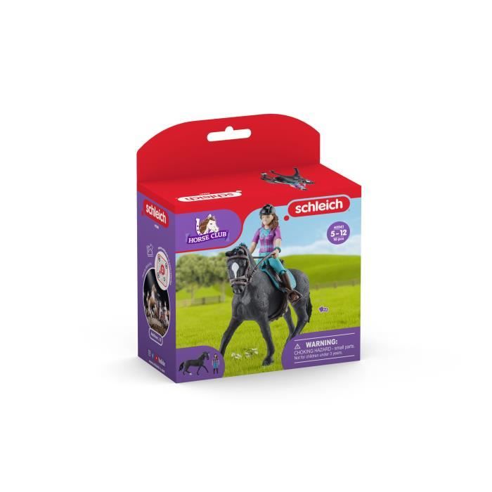 Figurine Cavaliere Lisa et Storm coffret schleich avec 10 éléments inclus dont 1 cheval schleich hanovrien