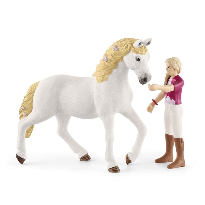 Figurine Cavaliere Sofia et Blossom coffret schleich avec 10 éléments inclus dont 1 cheval schleich andalou