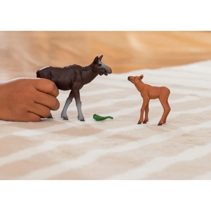 Figurine Élan Femelle avec Veau Coffret schleich avec maman élan et son bébé pour enfants des 3 ans - Schleich