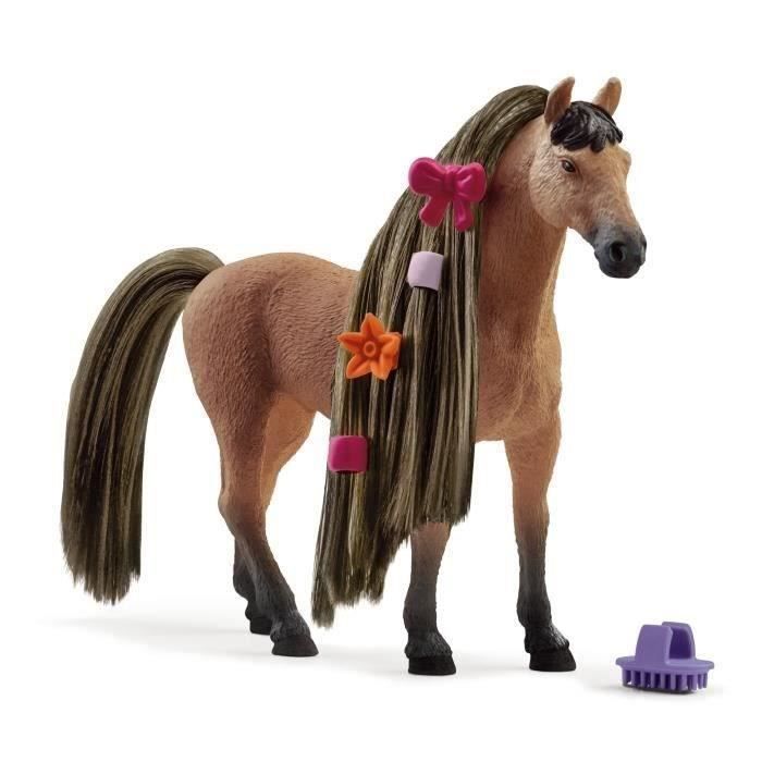 Figurine Étalon Akhal-Teké a coiffer- Coffret de 8 Pieces avec Figurine Cheval a coiffer pour Garçons et Filles