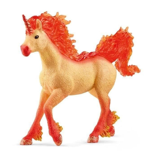 Figurine Étalon Licorne de Feu Elementa - Figurine Cheval schleich a la Criniere et Queue Transparentes