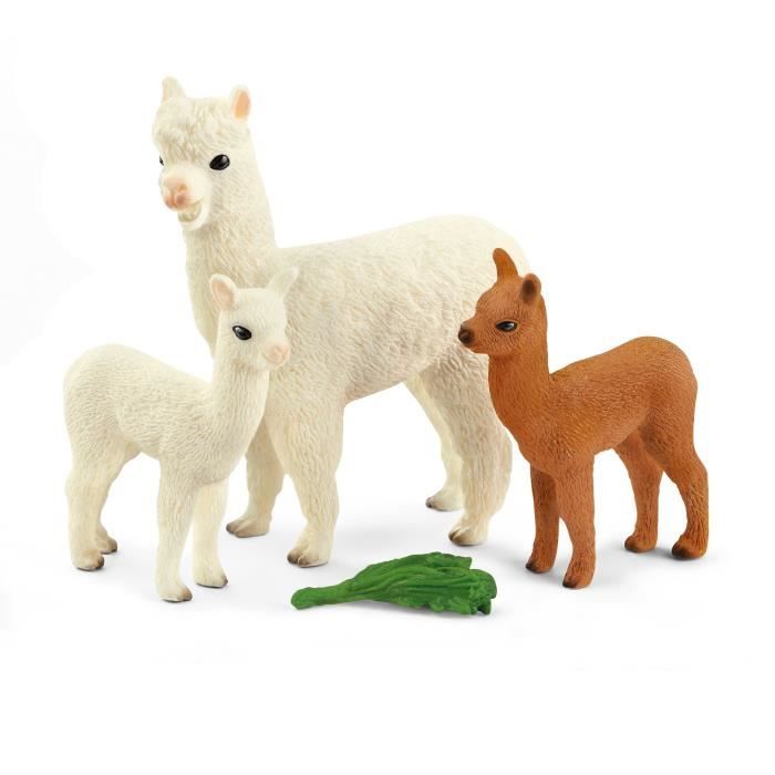 Figurine Famille d’Alpaga pour enfants des 3 ans - Schleich 42544 Wild Life