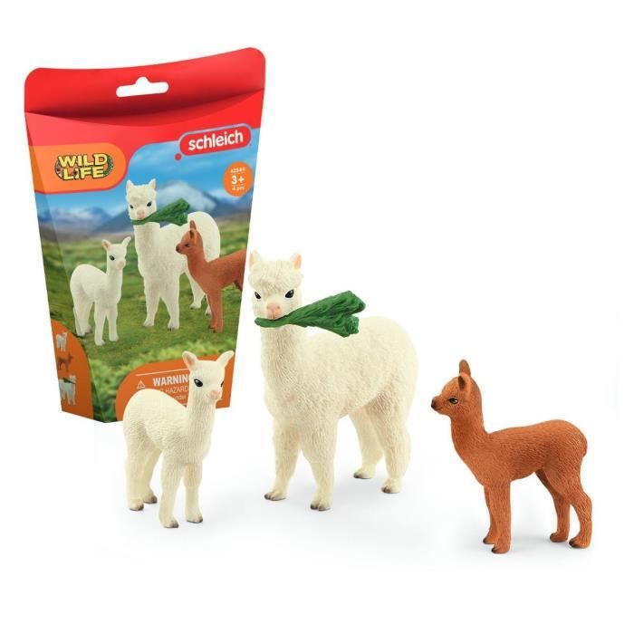 Figurine Famille d’Alpaga pour enfants des 3 ans - Schleich 42544 Wild Life