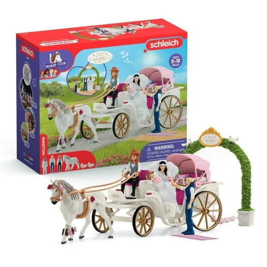 Figurine La caleche des mariés des 5 ans schleich 42641 HORSE CLUB - coffret 106 pieces