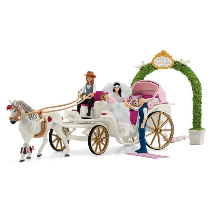 Figurine La caleche des mariés des 5 ans schleich 42641 HORSE CLUB - coffret 106 pieces