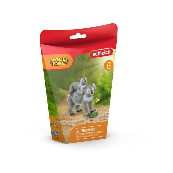 Figurine Maman et Bébé Koala pour enfants des 3 ans 13,6 x 5,8 x 19,2 cm -Schleich 42566 WILD LIFE