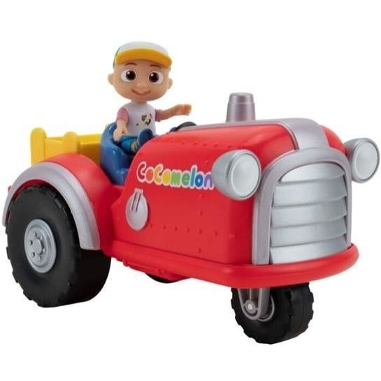 Figurine miniature - BANDAI - CoComelon Tracteur Musical Rouge - Tracteur Musical Et Sa Figurine 7cm - WT0038