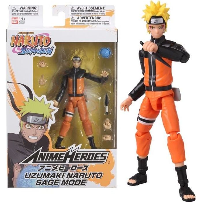 Figurine Naruto Mode Hermite - BANDAI Anime Heroes - 17 cm - 16 points d’articulation