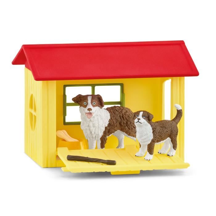 Figurine Niche pour Chien pour enfants des 3 ans coffret 18,8 x 8,2 x 14,7 cm - Schleich 42573 FARM WORLD