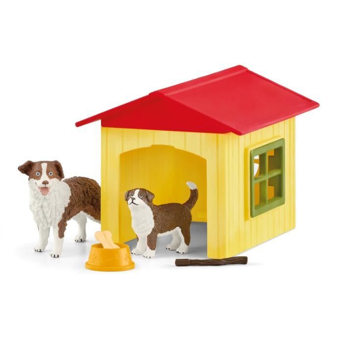 Figurine Niche pour Chien pour enfants des 3 ans coffret 18,8 x 8,2 x 14,7 cm - Schleich 42573 FARM WORLD