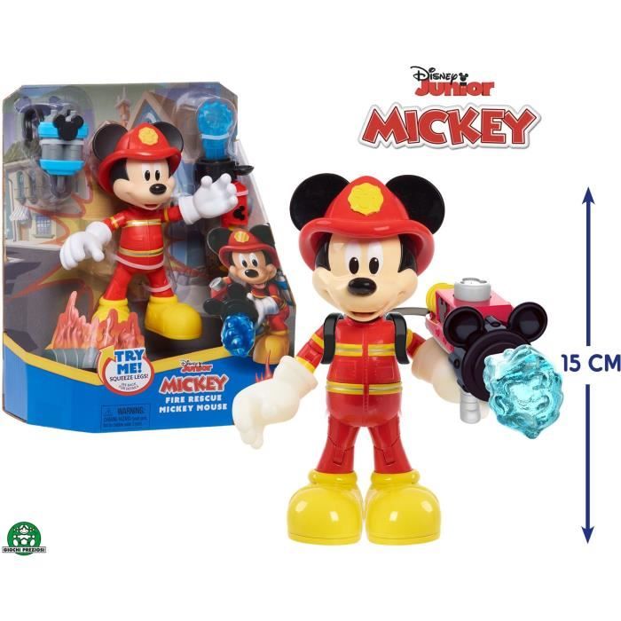 Figurine Pompier Mickey 15 cm - DISNEY - Jouet pour enfants des 3 ans - MCC20 - Articulée