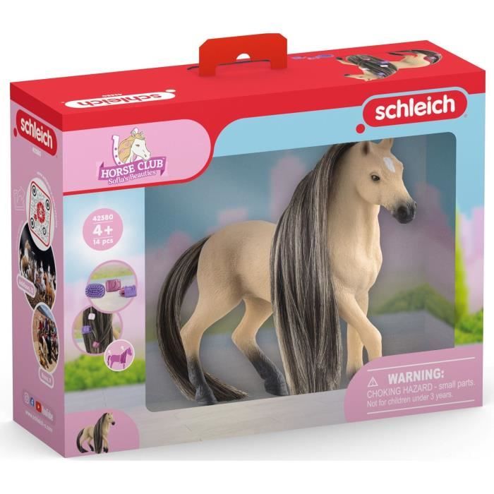 Figurine Schleich de Jument Andalouse a coiffer - Coffret avec Figurine Cheval et Accessoires - Pour Enfants a Partir