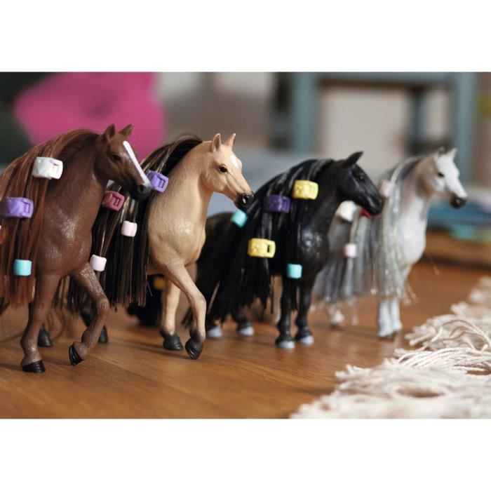 Figurine Schleich de Jument Andalouse a coiffer - Coffret avec Figurine Cheval et Accessoires - Pour Enfants a Partir