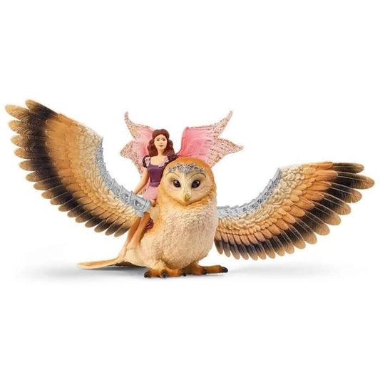 Figurine SCHLEICH Elfe a dos de chouette scintillante V2 - Gamme bayala