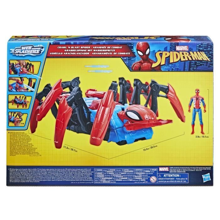 Figurine Spider-Man Véhicule Araignée de combat - Lance de l’eau et des projectiles - Des 4 ans - HASBRO Marvel