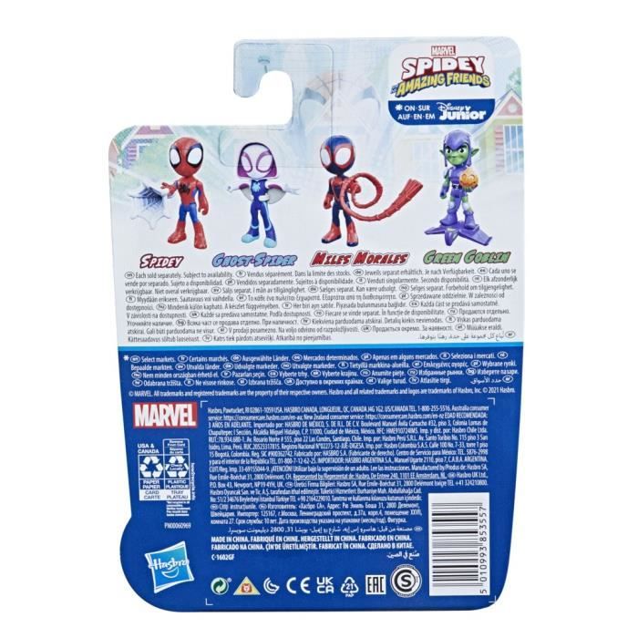 Figurine Spidey de 10 cm inclut 1 accessoire pour enfants a partir de 3 ans Marvel Spidey and His Amazing Friends