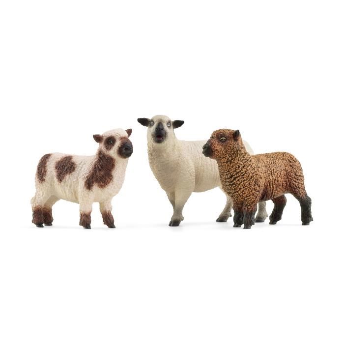 Figurine Trio de moutons pour enfants des 3 ans 5 x 19 x 11 cm - schleich 42660 FARM WORLD