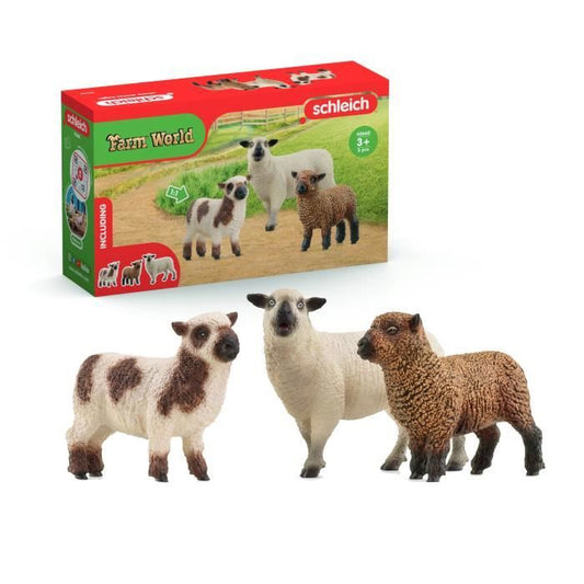 Figurine Trio de moutons pour enfants des 3 ans 5 x 19 x 11 cm - schleich 42660 FARM WORLD