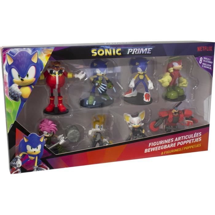 Figurines articulées SONIC - Collection de 8 personnages - 7,5 cm