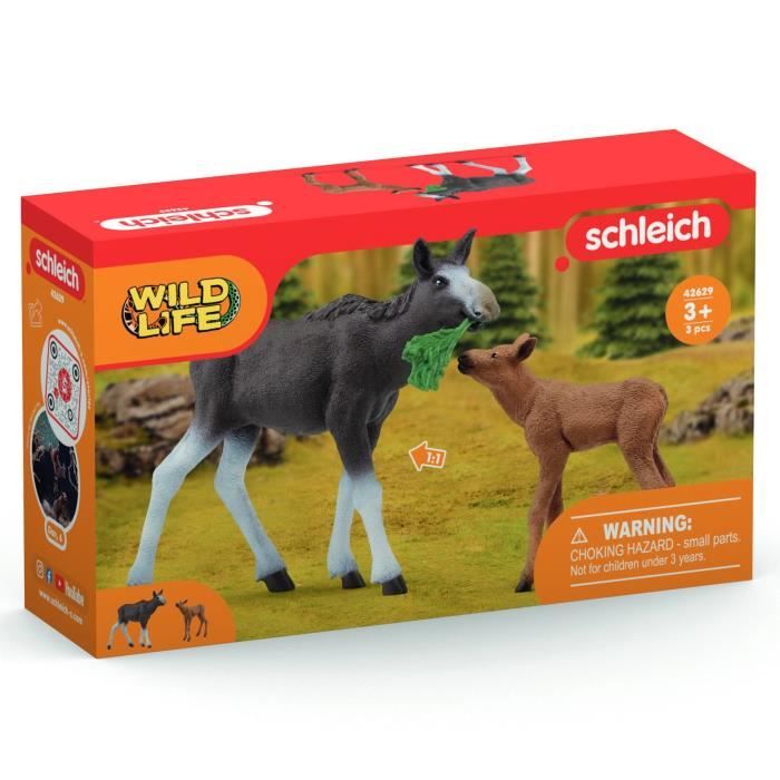 Figurines Élan Femelle avec Veau animaux sauvages Schleich 42629 Wild Life Pour enfant des 3 ans