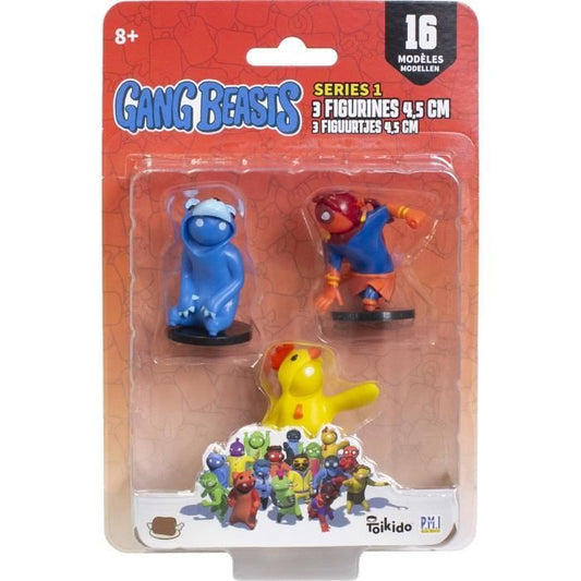 Figurines Gang Beasts - Lot de 3 - Lansay - 4,5 cm - Collection Enfant