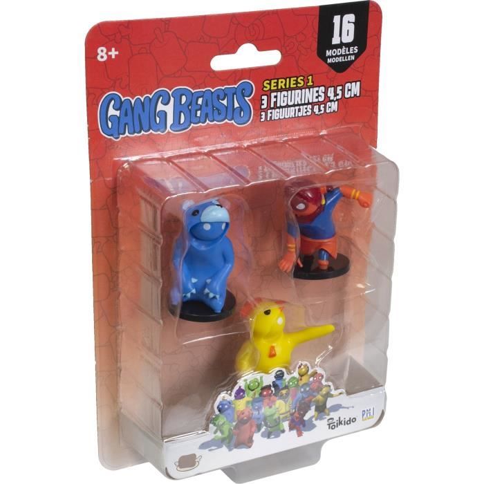 Figurines Gang Beasts - Lot de 3 - Lansay - 4,5 cm - Collection Enfant