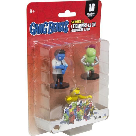 Figurines Gang Beasts - Lot de 3 - Lansay - Collection Loufoque - 4,5 cm