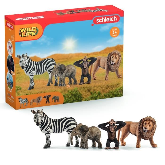 Figurines les animaux d’Afrique jouets pour enfants des 3 ans - schleich 42387 Wild life