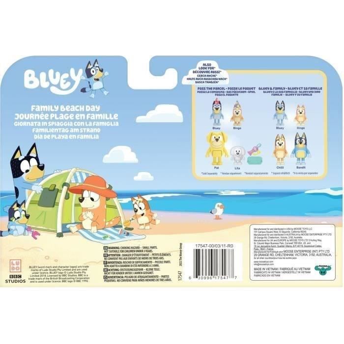 Figurines miniatures - MOOSE TOYS - La famille a la Plage (4 figurines) - Bluey