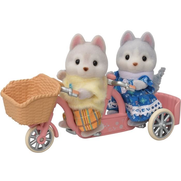 Figurines miniatures - SYLVANIAN FAMILIES - 5637 - Les freres et soeurs husky et leur tandem