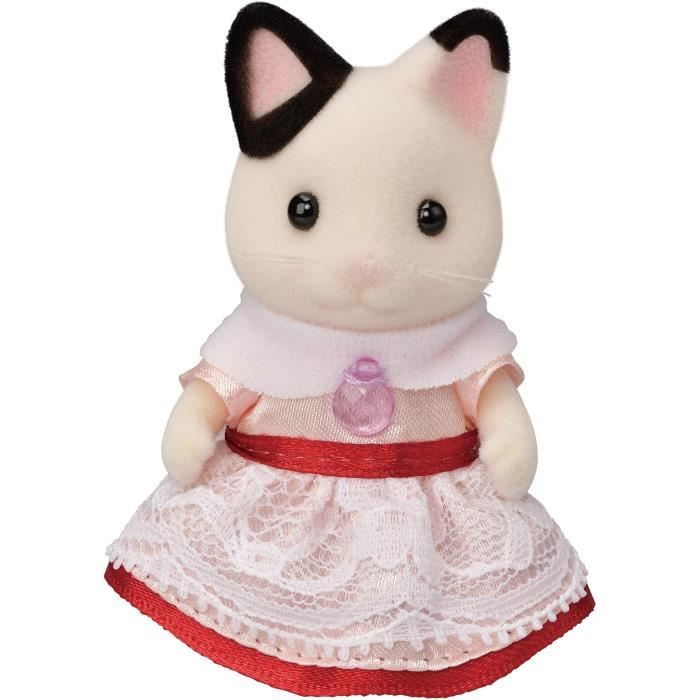 Figurines miniatures - SYLVANIAN FAMILIES - 5646 - La fille Chat bicolore et son goûter d’anniversaire