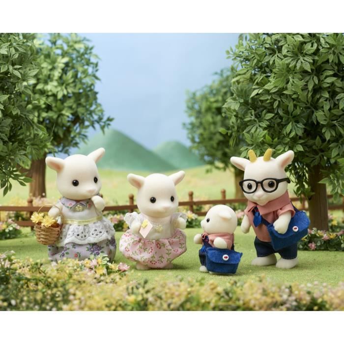 Figurines miniatures - SYLVANIAN FAMILIES - La famille Chevre - 4 personnages articulés et habillés avec soin