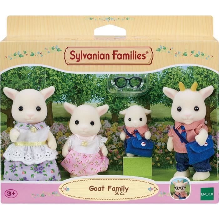 Figurines miniatures - SYLVANIAN FAMILIES - La famille Chevre - 4 personnages articulés et habillés avec soin