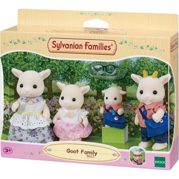 Figurines miniatures - SYLVANIAN FAMILIES - La famille Chevre - 4 personnages articulés et habillés avec soin