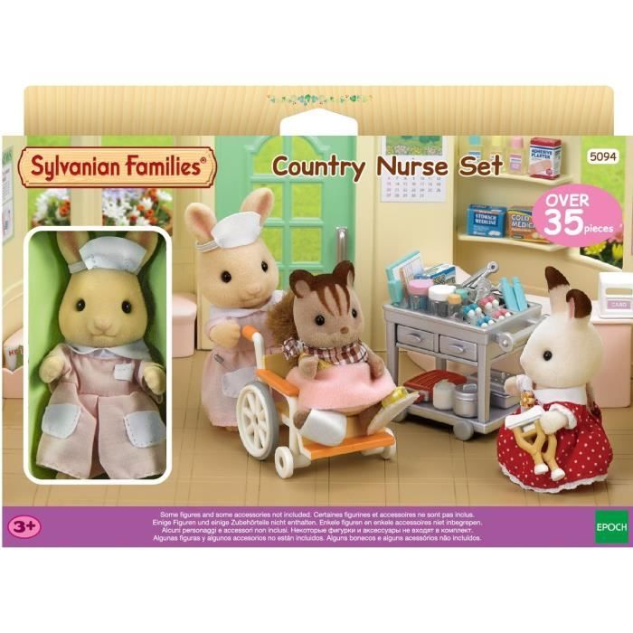 Figurines miniatures - SYLVANIAN FAMILIES - L’infirmiere et accessoires pour soigner et nourrir les patients