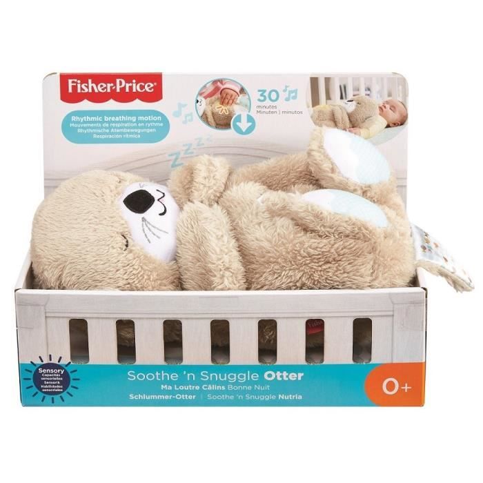 Fisher-Price - Ma Loutre Câlins Bonne Nuit - Peluche Veilleuse Bébé Musicale et Lumineuse - Jouet d’Eveil