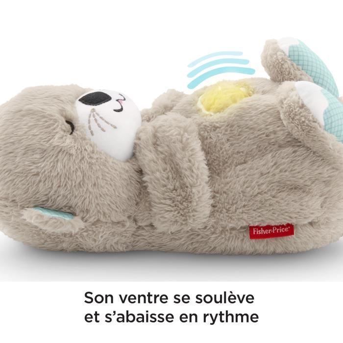 Fisher-Price - Ma Loutre Câlins Bonne Nuit - Peluche Veilleuse Bébé Musicale et Lumineuse - Jouet d’Eveil