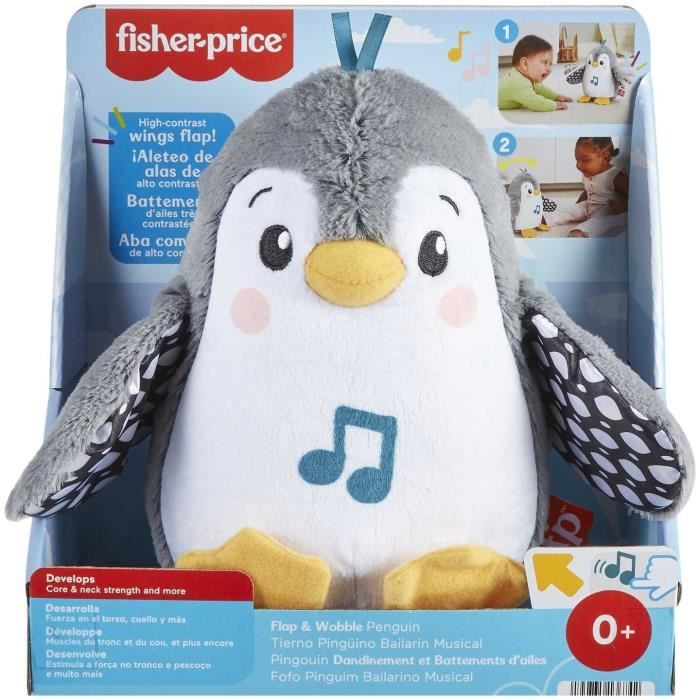 Fisher-Price-Mon Pingouin d’Éveil-Peluche Musicale HNC10