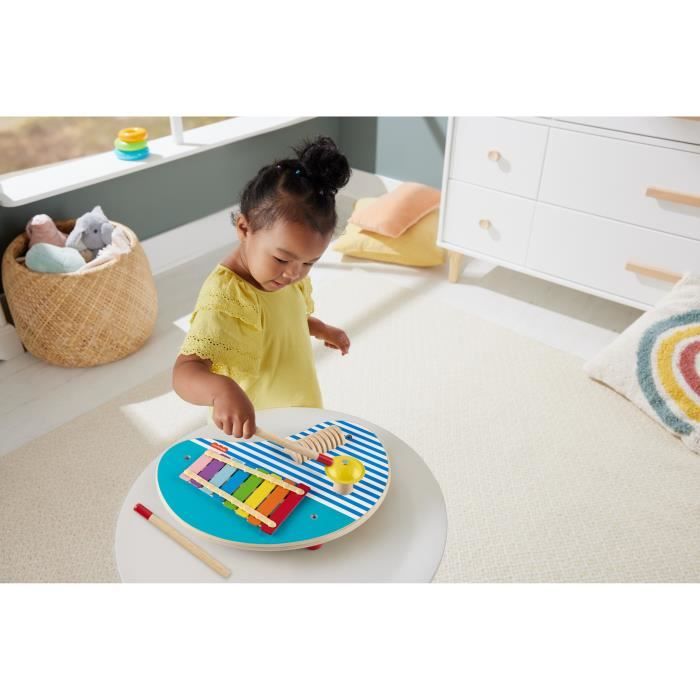 Fisher-Price-Table musicale en bois avec instruments de percussion HXT91