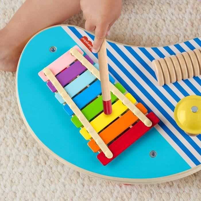 Fisher-Price-Table musicale en bois avec instruments de percussion HXT91