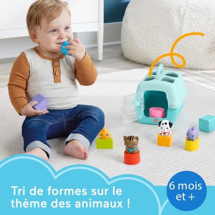 Fisher-Price-Trieur Caisse de Transport d’Animaux-Trieur 8 blocs HTW93