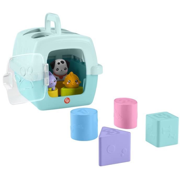 Fisher-Price-Trieur Caisse de Transport d’Animaux-Trieur 8 blocs HTW93