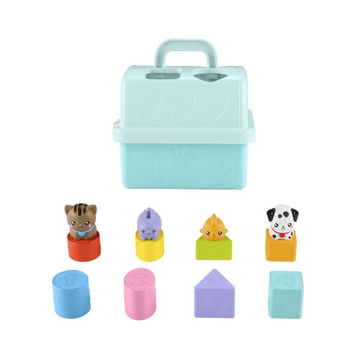 Fisher-Price-Trieur Caisse de Transport d’Animaux-Trieur 8 blocs HTW93