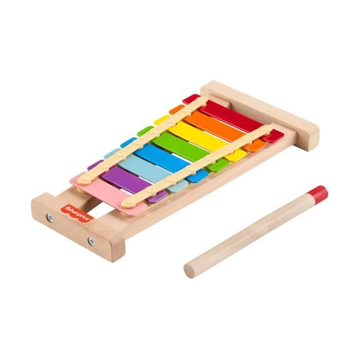 Fisher-Price-Xylophone en bois instrument de musique avec 2 pieces HXV13