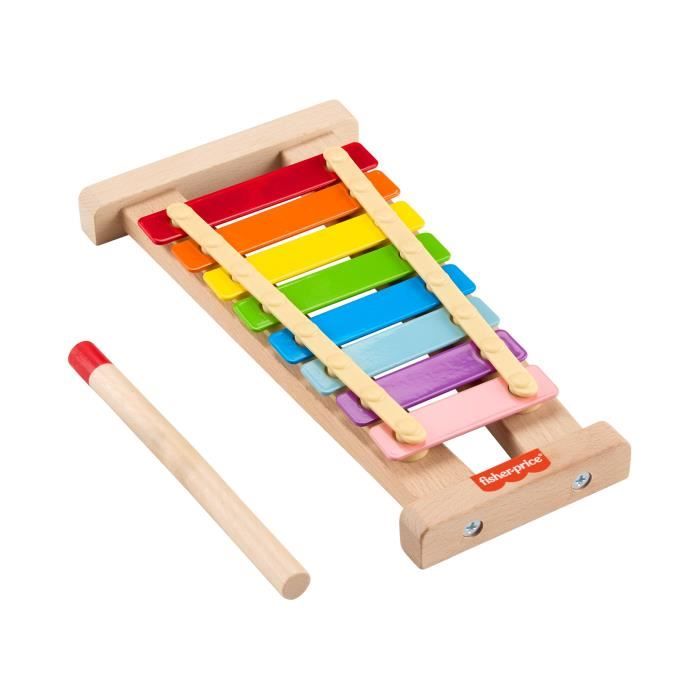 Fisher-Price-Xylophone en bois instrument de musique avec 2 pieces HXV13