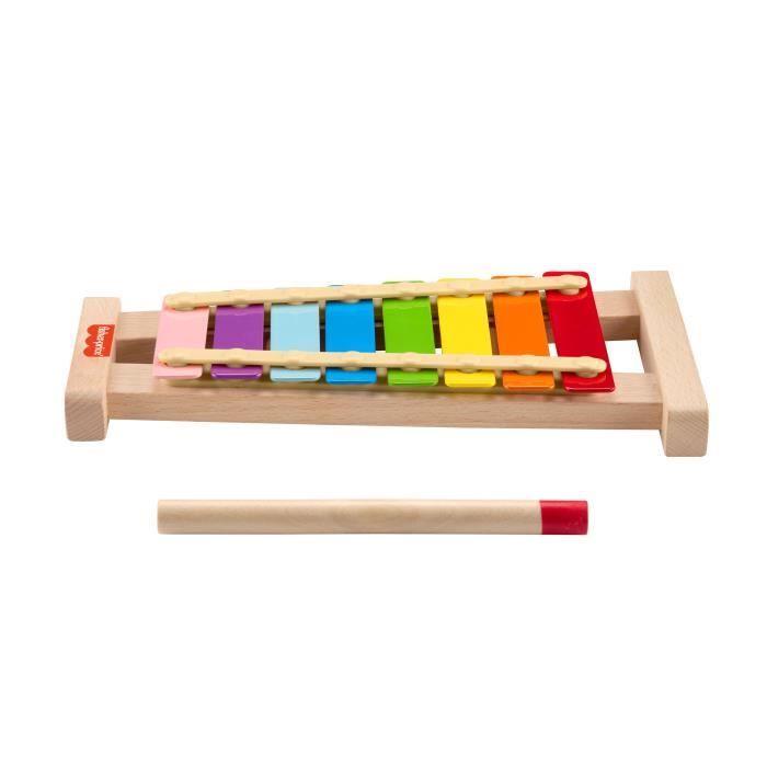 Fisher-Price-Xylophone en bois instrument de musique avec 2 pieces HXV13