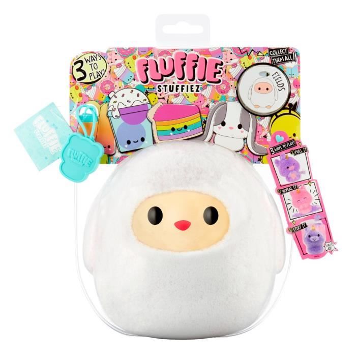 Fluffie Stuffiez - Peluche ASMR a personnaliser - MOUTON - Rembourrage a retirer et découvrir un autre personnage