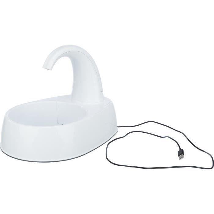 Fontaine a boire TRIXIE Curved Stream - Plastique - 2,5L - 25 × 24,5 × 35 cm - Blanc - Paloma Tech