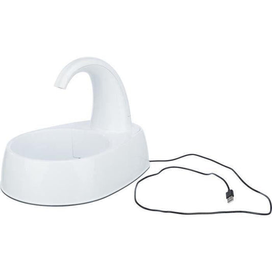 Fontaine a boire TRIXIE Curved Stream - Plastique - 2,5L - 25 × 24,5 × 35 cm - Blanc - Paloma Tech