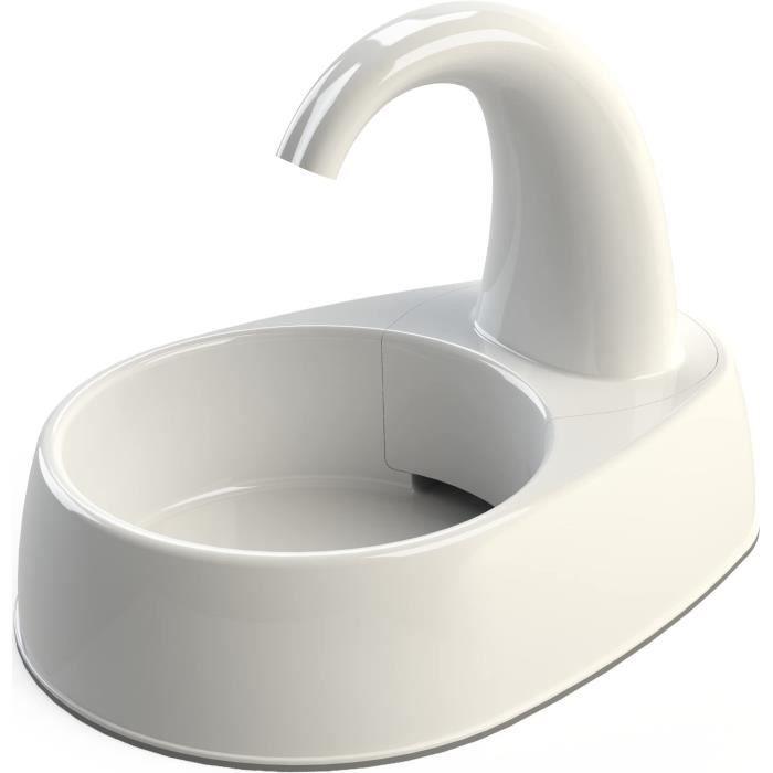 Fontaine a boire TRIXIE Curved Stream - Plastique - 2,5L - 25 × 24,5 × 35 cm - Blanc - Paloma Tech